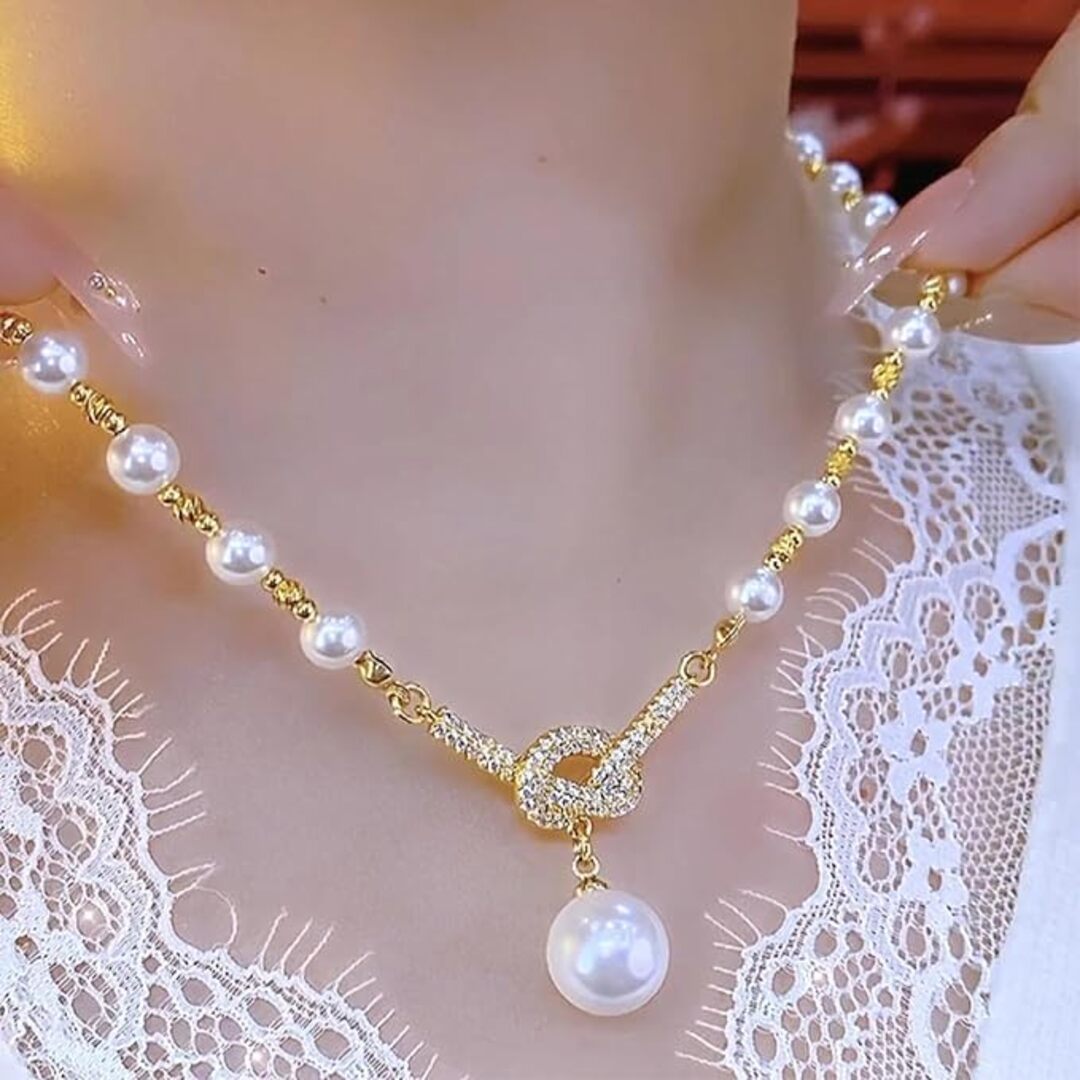 Collana Principessa con Perla e Brillante Nodo - Brillanza™