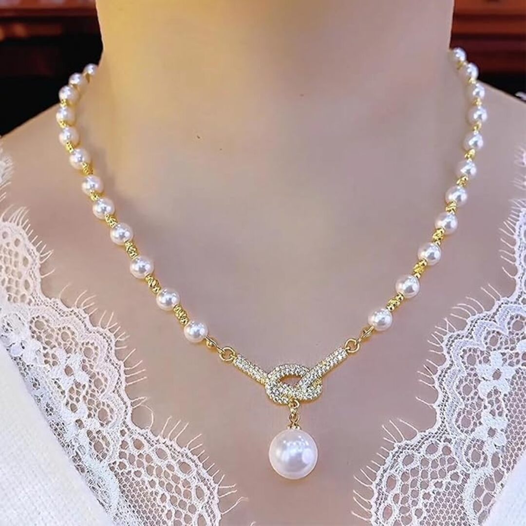 Collana Principessa con Perla e Brillante Nodo - Brillanza™