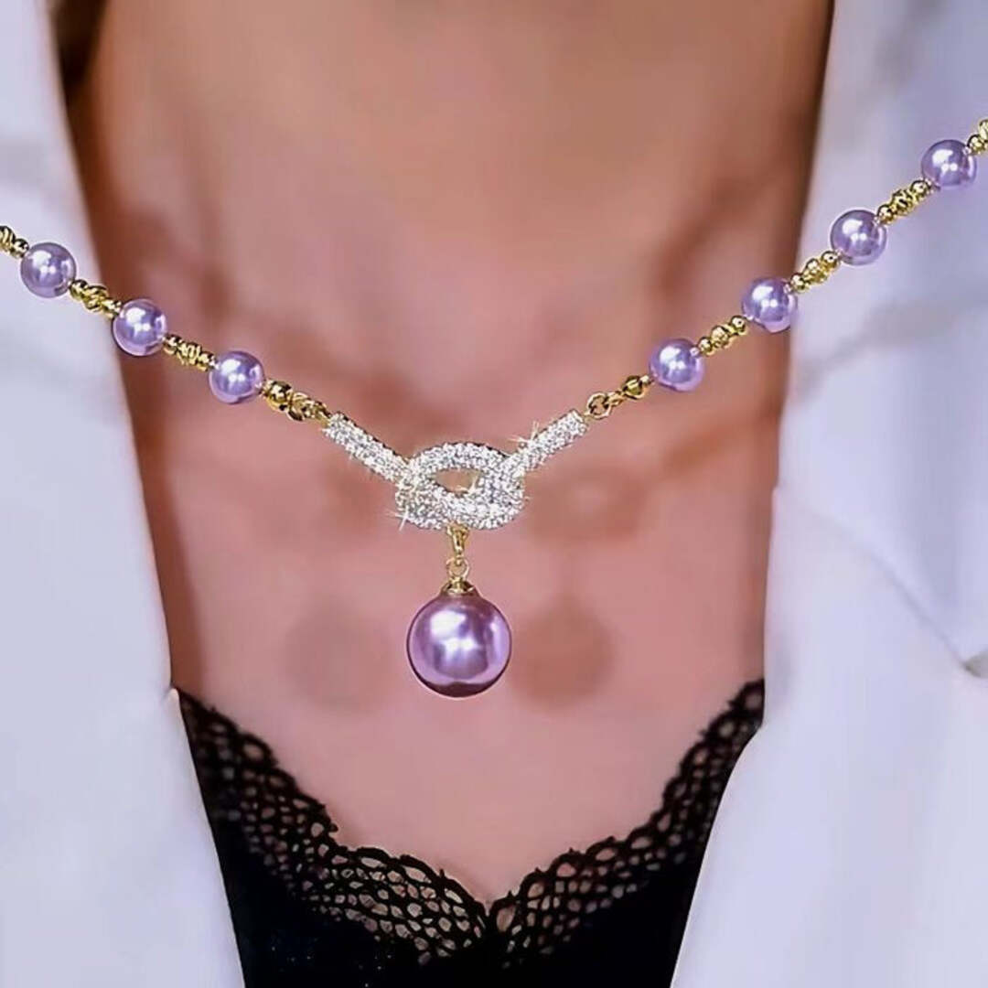 Collana Principessa con Perla e Brillante Nodo - Brillanza™